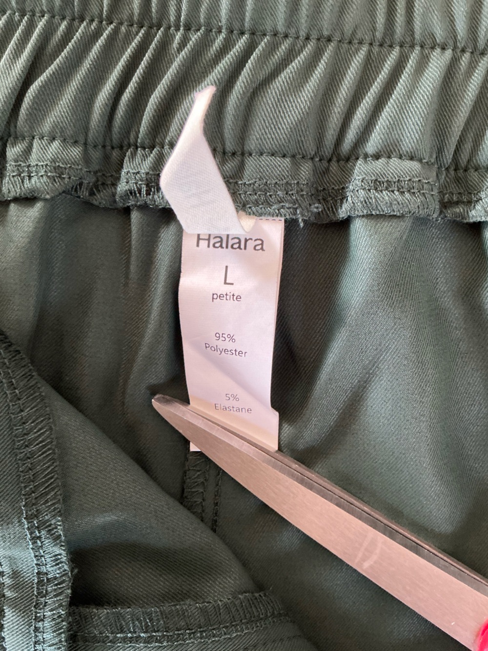 HALARA Dark Green Flex High Waisted Straight Leg Work Pants  L petite - Picture 6 of 12